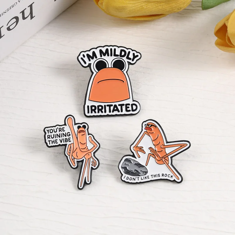 Cartoon Brooches Funny Angry Office Worker Metal Badges Small Gifts Wholesale Cap Pins for Clothes Backpack Accessories Brooch