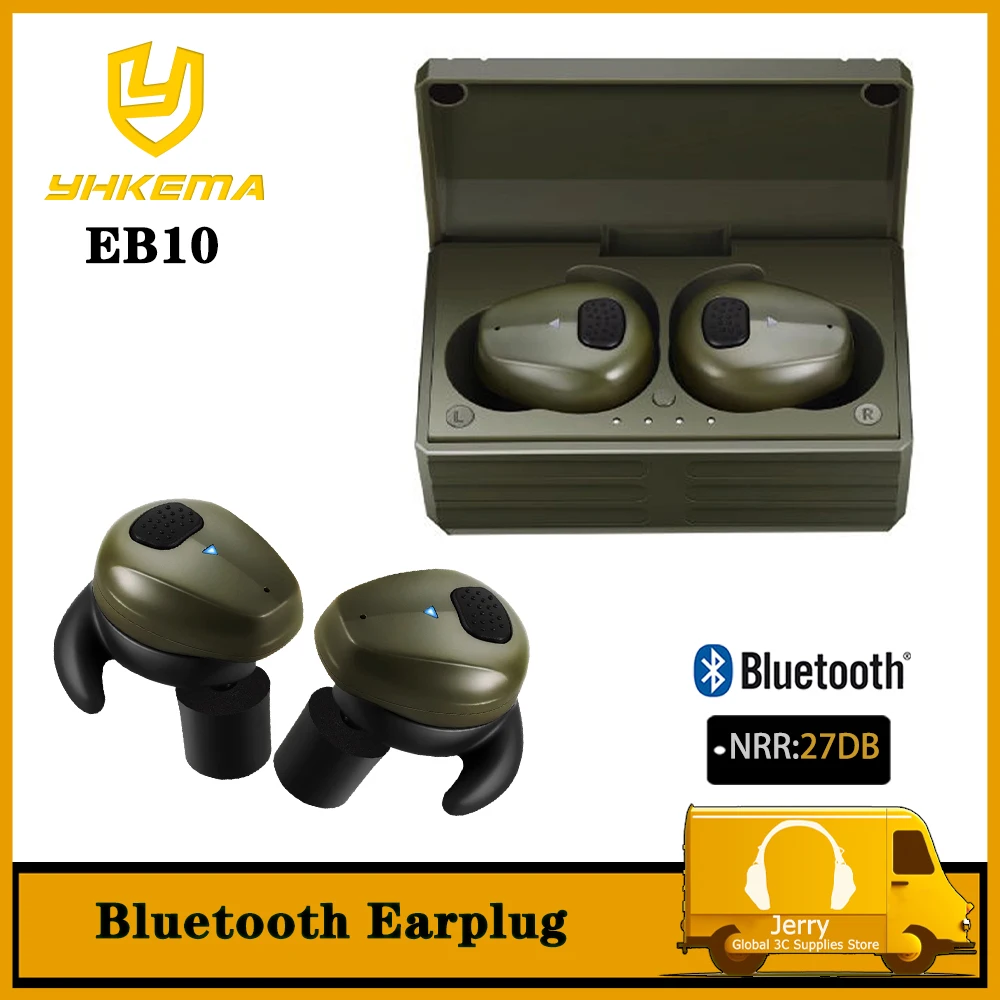 YHKEMA EB10 Bluetooth Electronic Shooting Earbuds Headphones Tactical Headset Noise Reduction Hearing Protection for Hunting Dri