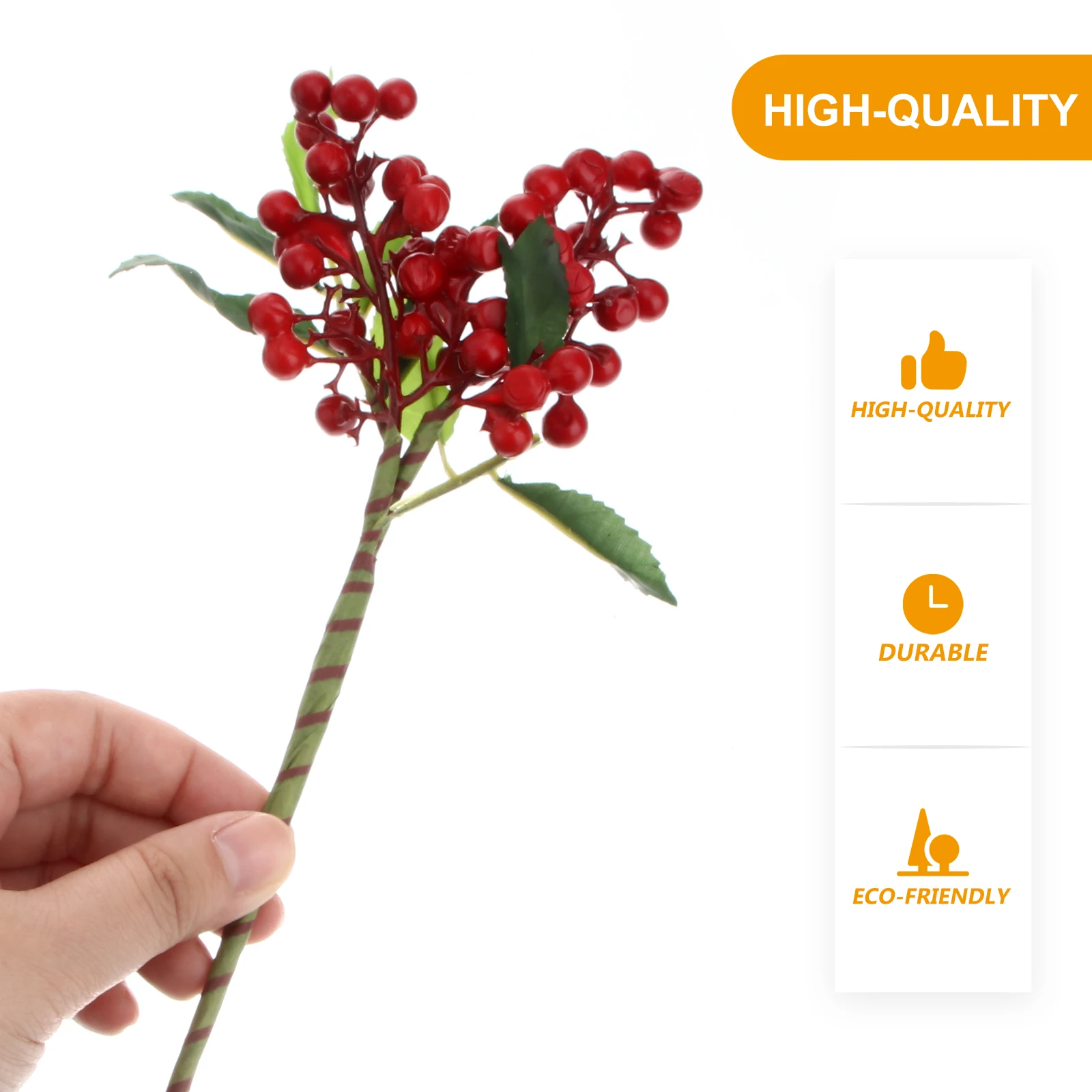 

2Pcs Simulation Berry Branches Lifelike Fake Red Berries for Christmas Tree Wreath Centerpiece Artificial Berry Stems Party