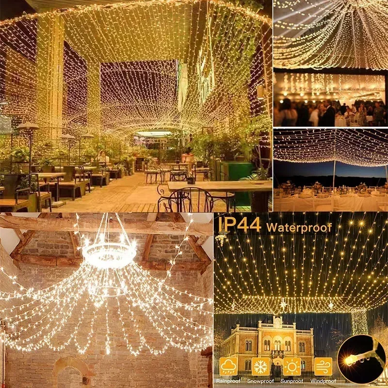 5M-100M Led Christmas Lights Outdoor led Fairy String Lights for Tree Ramadan 2024 Party Holiday Wedding Garland Decoration