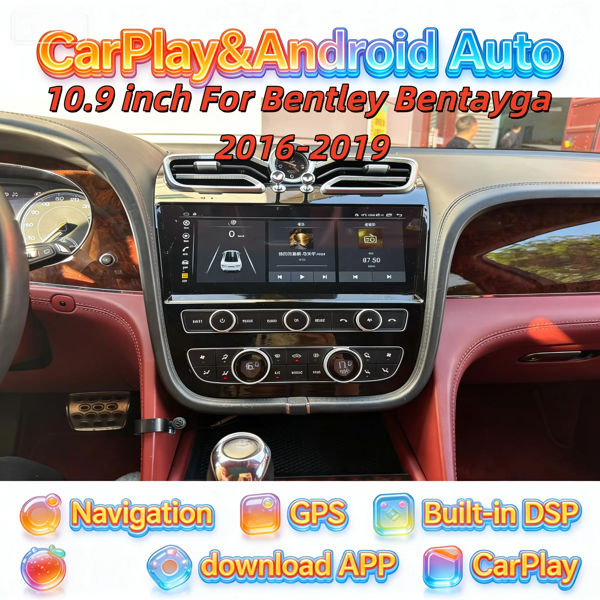 

Multimedia BT 5.0 Wireless CarPlay Car Radio For Bentley Bentayga 2016-2019 Android Navigation DSP 4G WiFi Head unit GPS