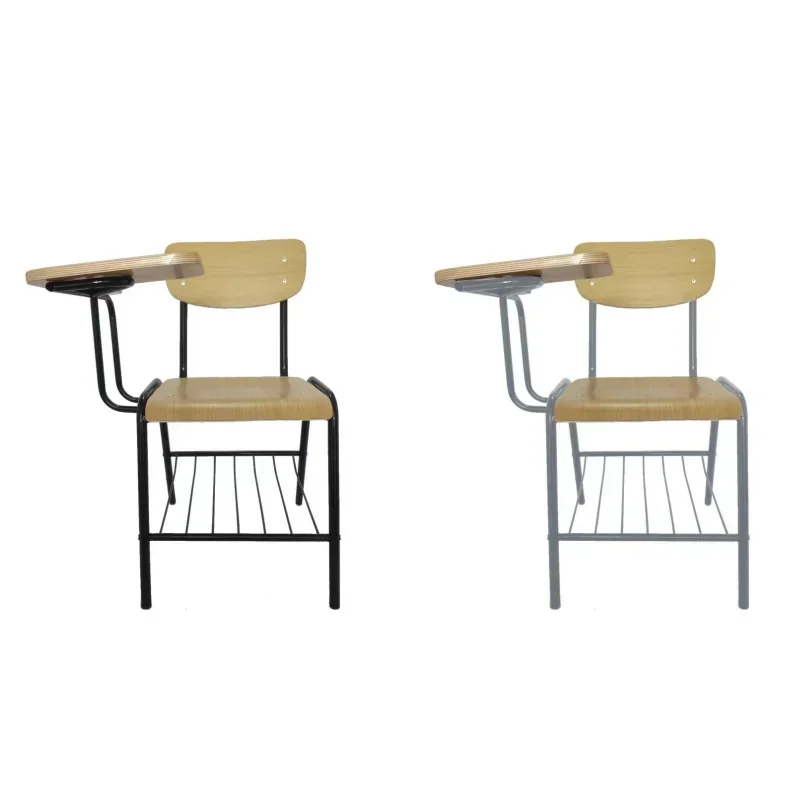 

factory direct different Styles and Designs of Wood Seat Back Metal Leg Student Chairs Classroom Chair With Writing Pad