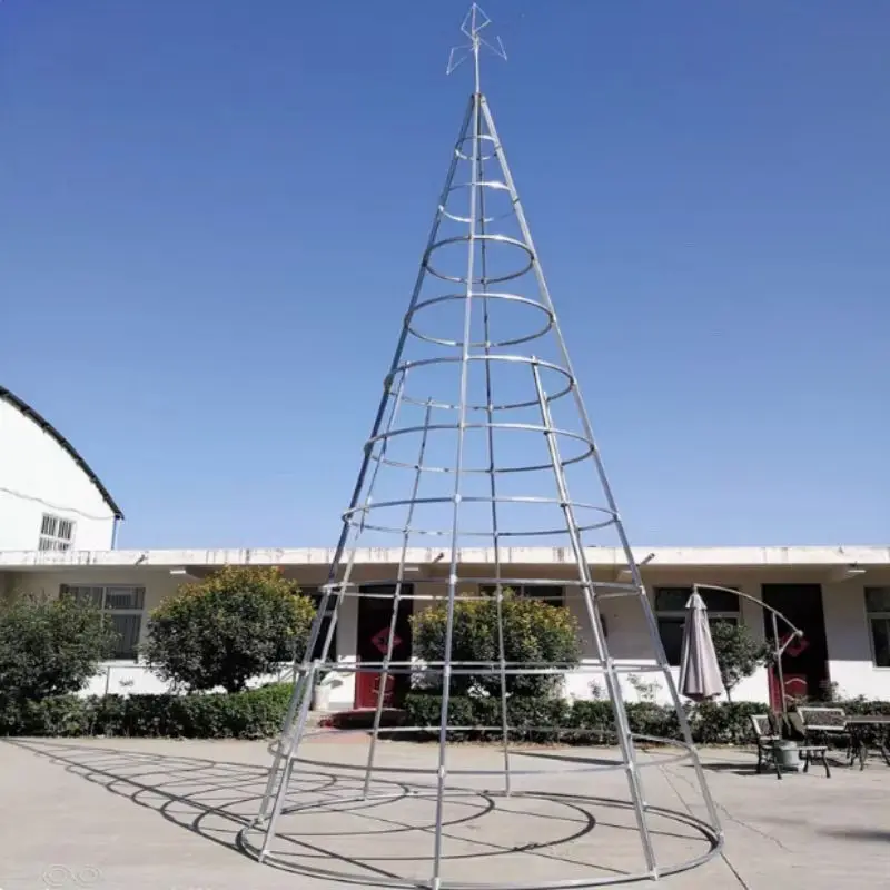 

Large Christmas tree shelf props skeleton outdoor square mall opening decoration scene layout