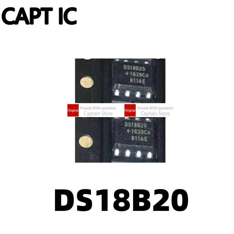 5PCS DS18B20 DS18B20Z SMT SOP-8 Temperature Sensor Chip