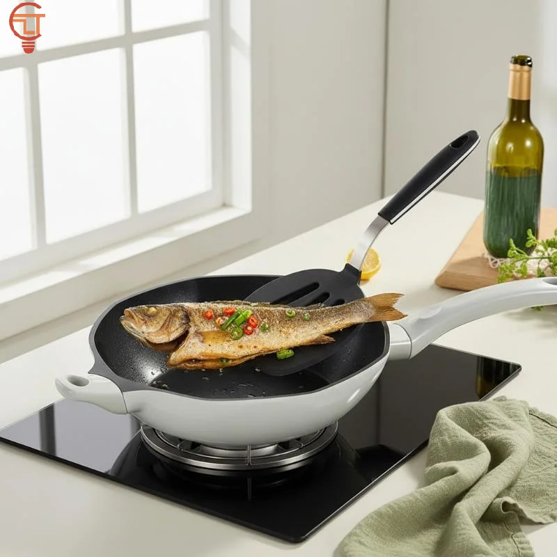 Silicone Frying Pan Spatula with Stainless Steel Handle for 