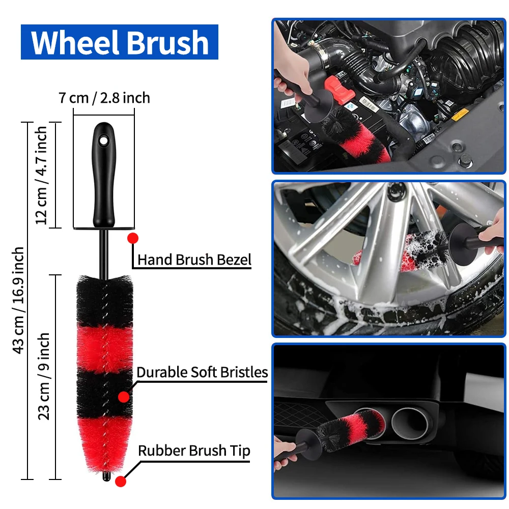 Universal Car Wheel Cleaning Brush Truck Motor Tire Rim Brush Multifunctional Microfiber Detailing Washing Brushes Tools