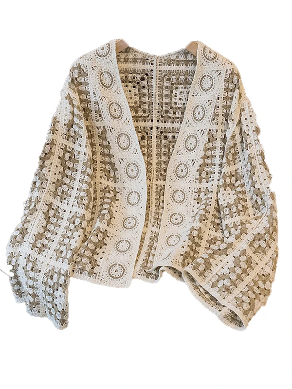 

Women's n Sle Hooked Hollow Knitted Cardigan Summer New plus Size Outerwear Top Faion Sun Protection Clothes