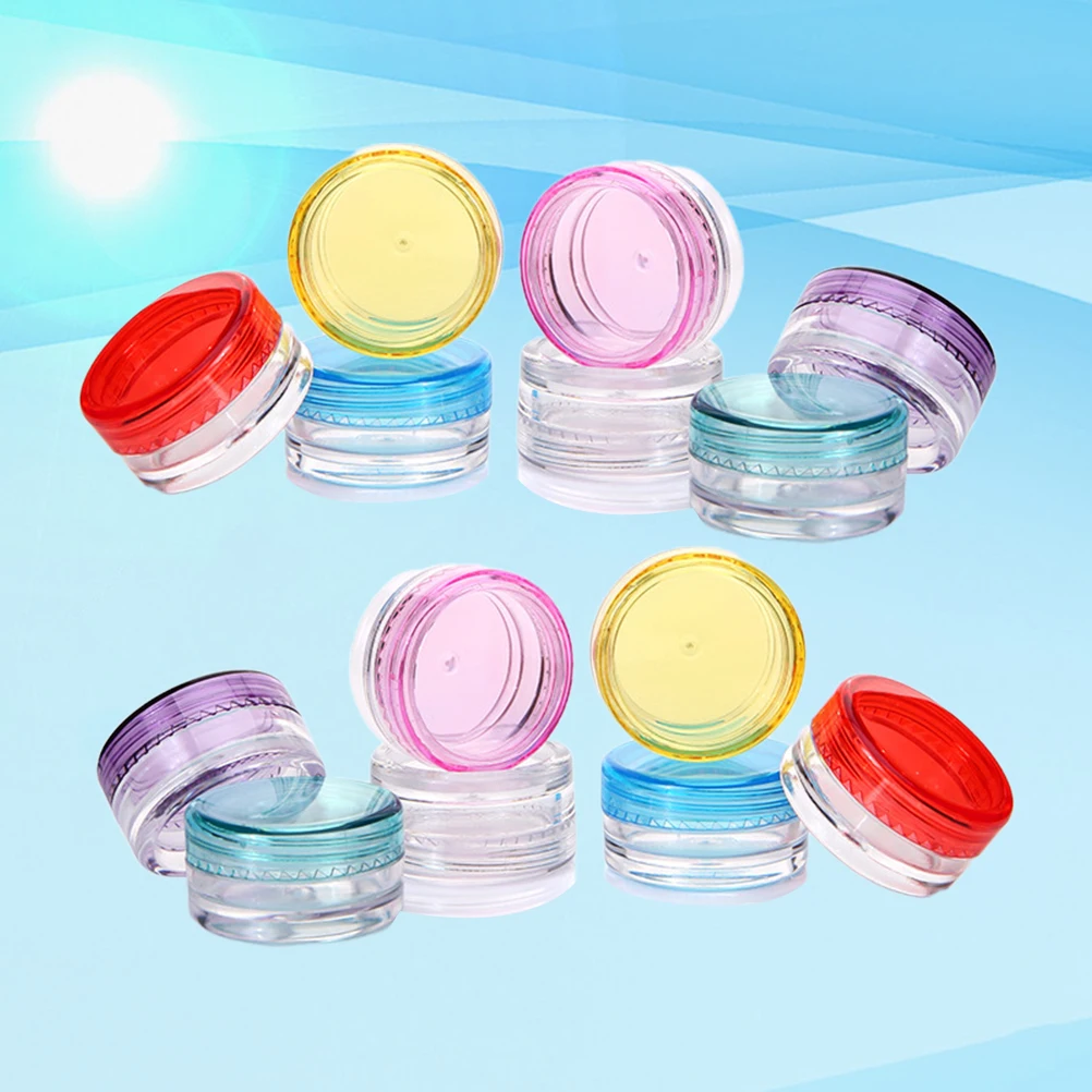 

55Pcs Plastic Cream Jars Refillable Travel Bottles Mini Empty Dispenser Containers for Shampoo Lotion Essential Oil Body Wash