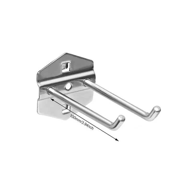 Hole Board Hooks, Heavy Duty Steel Single Oblique Hangers for Garage Tools Key Kitchen Utensils Organization Indoor Outdoor 25mm