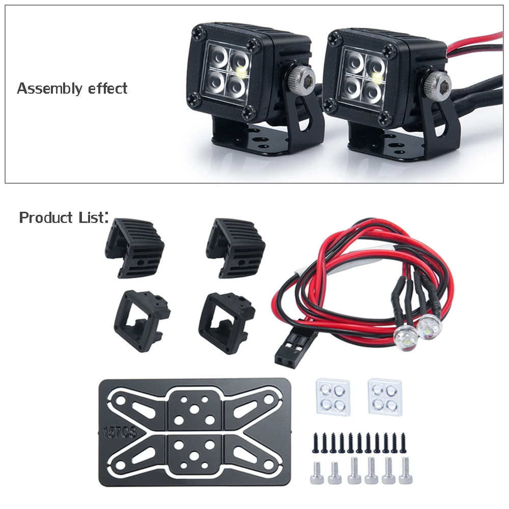YEAHRUN LED-Leuchten Scheinwerfer Scheinwerfer für TRX-4 TRX6 Axial SCX10 Wraith SCX24 1/10 1/24 RC Auto LKW Dekoration Teile