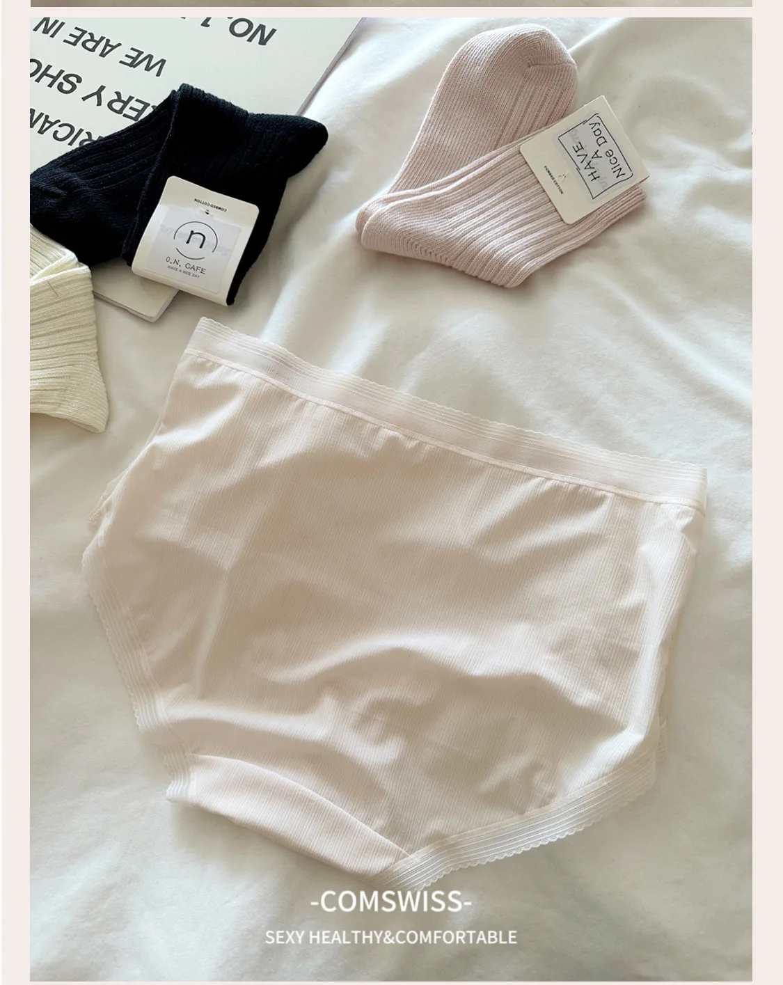 Spring And Summer New Products 7A Antibacterial Lace Fresh Pure Desire Girl's Heart Jacquard Underwear Breathable Ultra-thin Mes