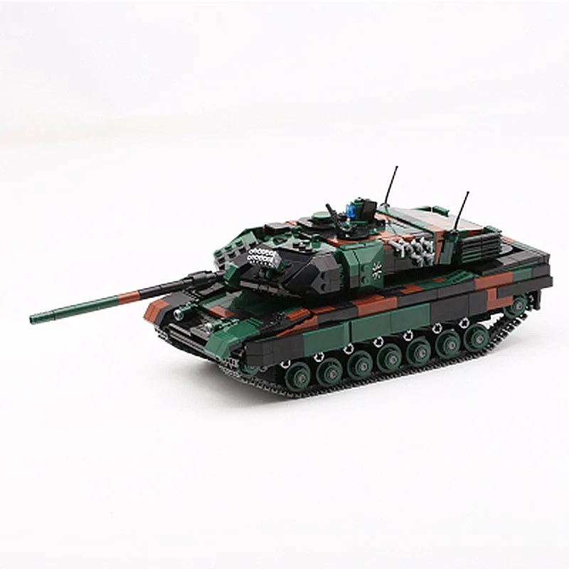 WW2 Military Tank Germany Panzer Tiger Leopard II A6 Heavy Army British Capital Tank Model WW2 Building Blocks Adults Kids Toys