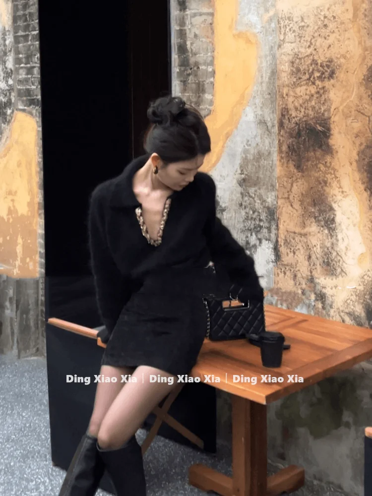 

Sweaters Jumpers Pullovers Womens Winter Clothes Pure Color-Blocking Mid-Length Cafe Weekend Social Urban Street Fashion Trendy