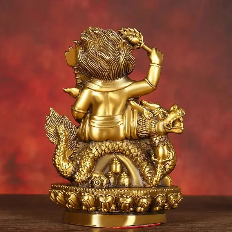 Feng shui Copper God of Wealth Ornaments Buddha Statue Home Office Decoration view 6