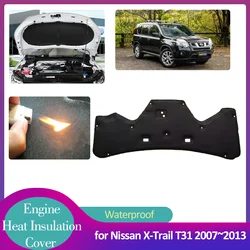 for Nissan X-Trail T31 2007~2013 2008 2009 Car Hood Engine Insulation Pad Soundproof Heat Cotton Liner Thermal Mat Accessories
