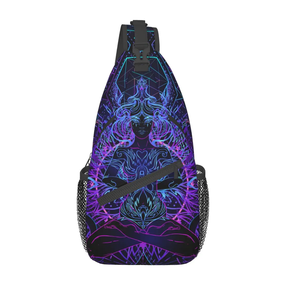 India Mandala Zen budda torba typu Crossbody Sling Bag fajny torba na klatkę piersiowa Mandala psychodeliczny plecak na ramię Daypack podróż pieszą podróżą