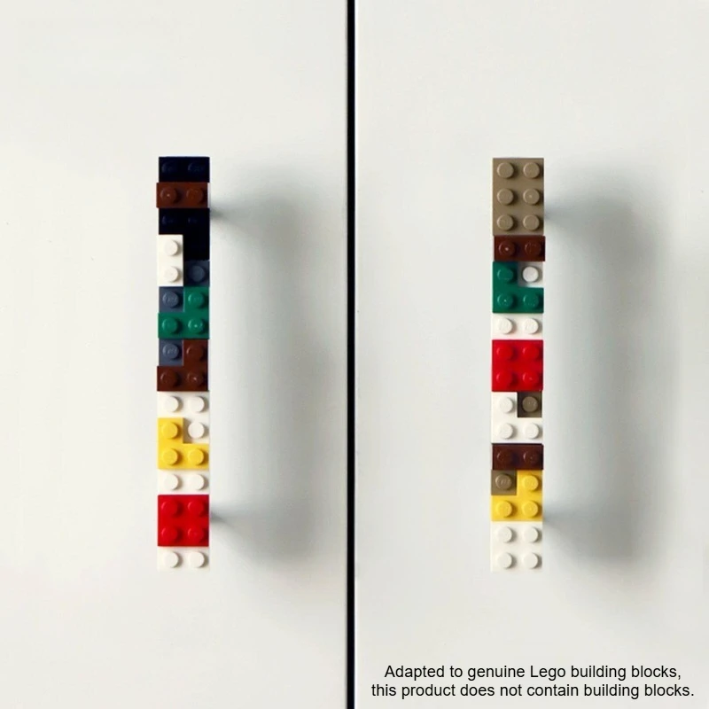 Creative building block cupboard handle children's room silver gold wardrobe drawer cupboard
