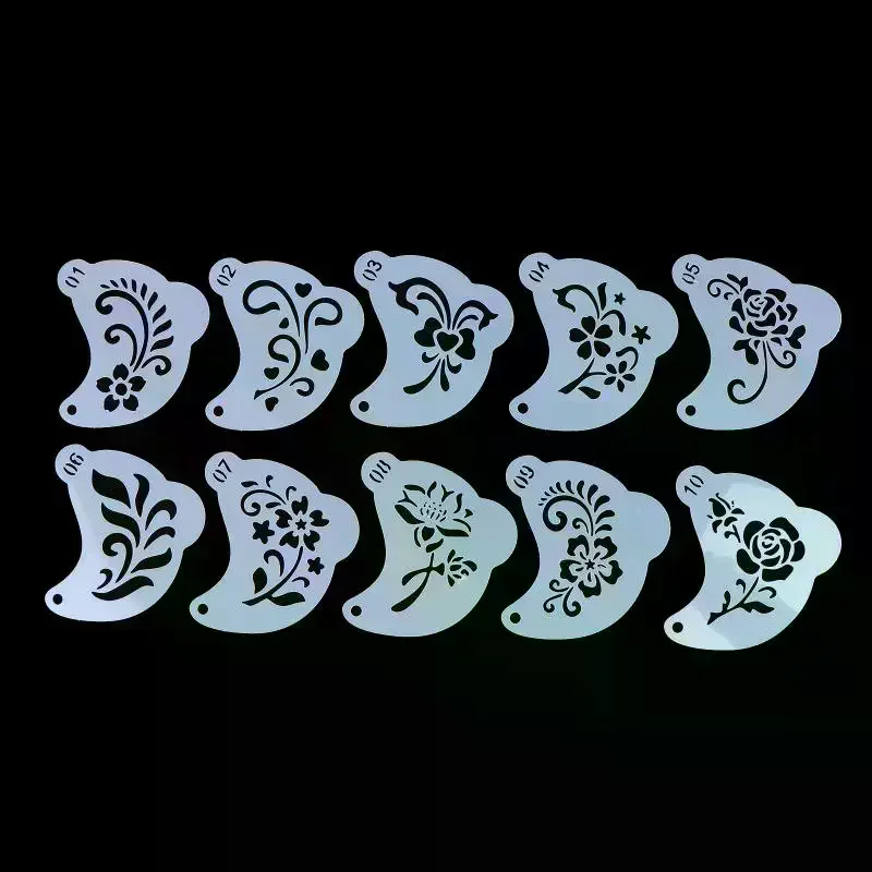 

Reusable Face Painting Stencils - Durable Pet Plastic, Washable & Reusable With Assorted Floral, Spiderweb, Heart Designs 20Pcs