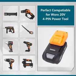 Battery Adapter Converter for Aldi Ferrex 20V Active Energy Lithium Battery TO WORX 20V 4PIN Cordless Drill Tools (Only Adapter)