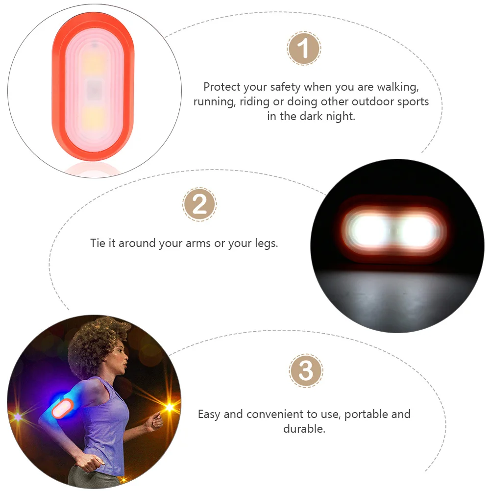 

2Pcs Waterproof LED Clip Lights Rechargeable Operated Night Running Safety Lamps Outdoor Sports Visible Lighting