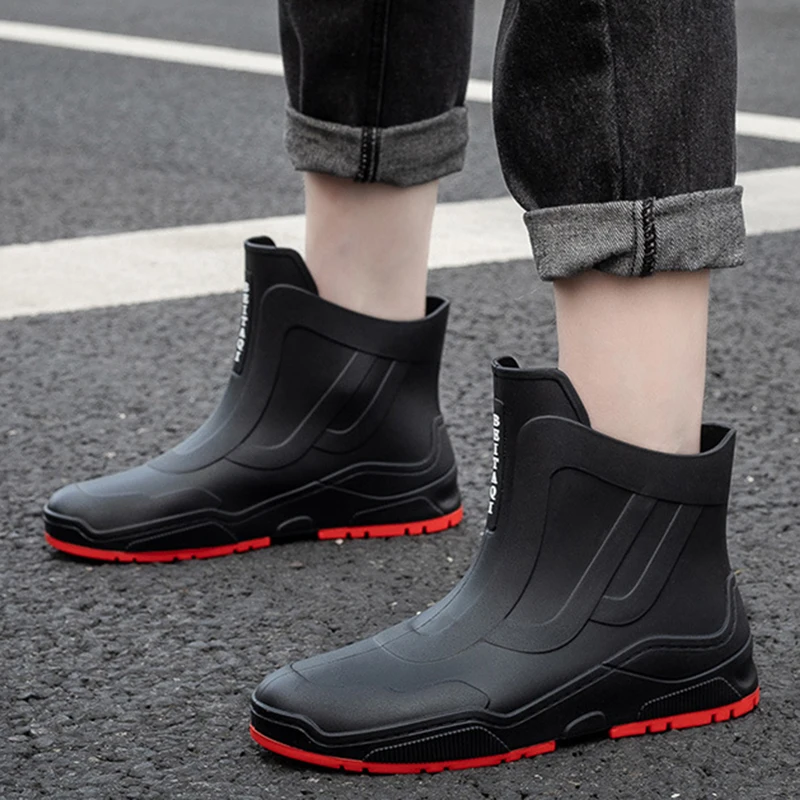 Fashion Outdoor Rain Boots Unisex Slip On Waterproof Rain Shoes New Working Shoes Fishing Boots Women Rain Boots Rubber Shoes