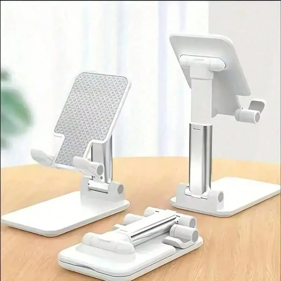 

Dual Folding Phone Stand, Adjustable Aluminum Desktop Holder, Anti-Slip Cradle for iPhone 16 15 14 13 12 Pro Max All Phones