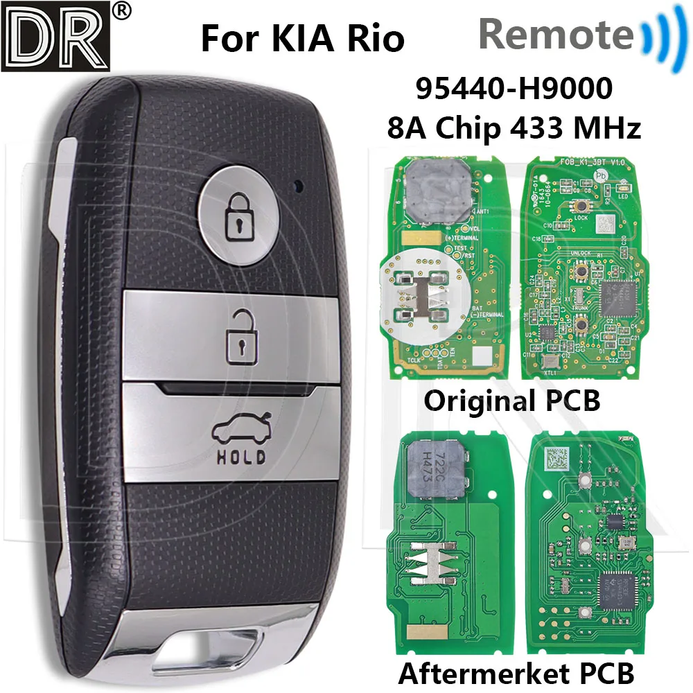 

Great 95440-H9000 8A Chip 433MHz FCCID:SYEC3FOB1611 Aftermarket/Original Proximity Car Remote Control Key For Kia Rio 2017 2018