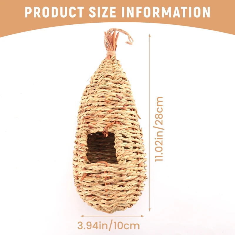 عش منسوج يدويًا للطيور المعلقة في الهواء الطلق ، يبتلع تربية ، بيوت عشب العشب ، حديقة
