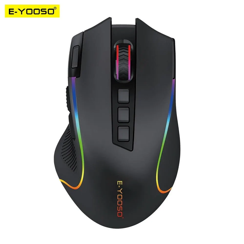 E-YOOSO X-11 RGB USB 2.4G Wireless Gaming Mouse 4000 DPI 9 Buttons Programmable Ergonomic for Gamer Mice Laptop PC Computer