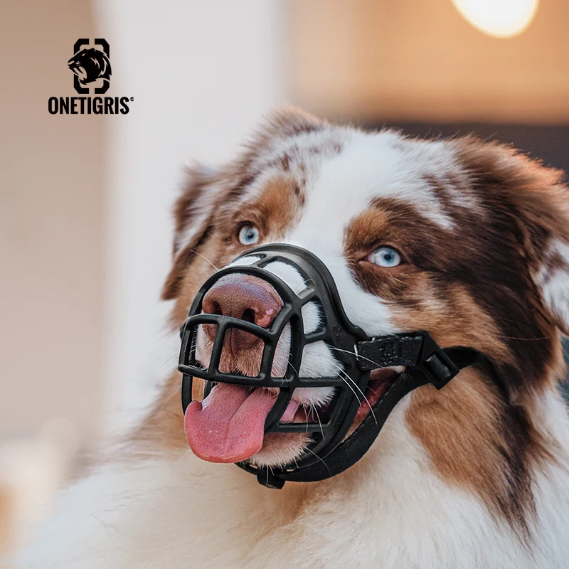 Máscara para morder el bozal del perro, máscara para evitar la alimentación ininterrumpida de perros medianos y grandes y caballos, cubierta para la boca del perro pastor alemán, mascotas