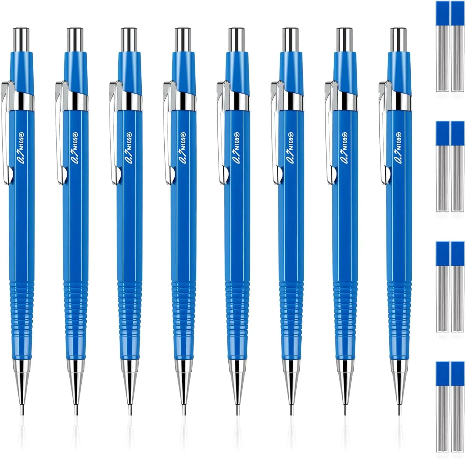 

8 Pcs Metal Mechanical Pencils 0.7mm with Refills, Retractable Drafting Pencil Set for Writing, Drawing, Sketching, Student Teacher Gift
