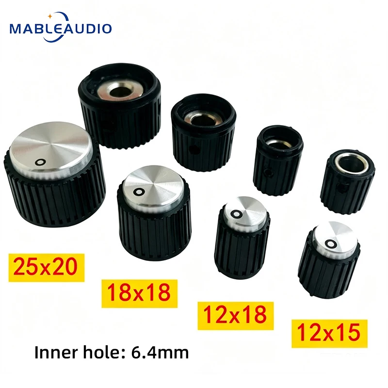 botao-rotativo-de-plastico-abs-canelado-com-topo-de-aluminio-64mm-para-controle-de-volume-em-amplificadores-hifi-e-projetos-diy-de-Audio-2-5-pecas