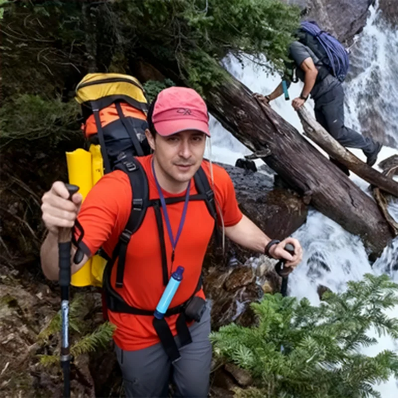 التخييم في الهواء الطلق تصفية المياه في حالات الطوارئ الحياة في الهواء الطلق الترشيح في حالات الطوارئ الشرب المباشر لتنقية المياه الفردية التعقيم