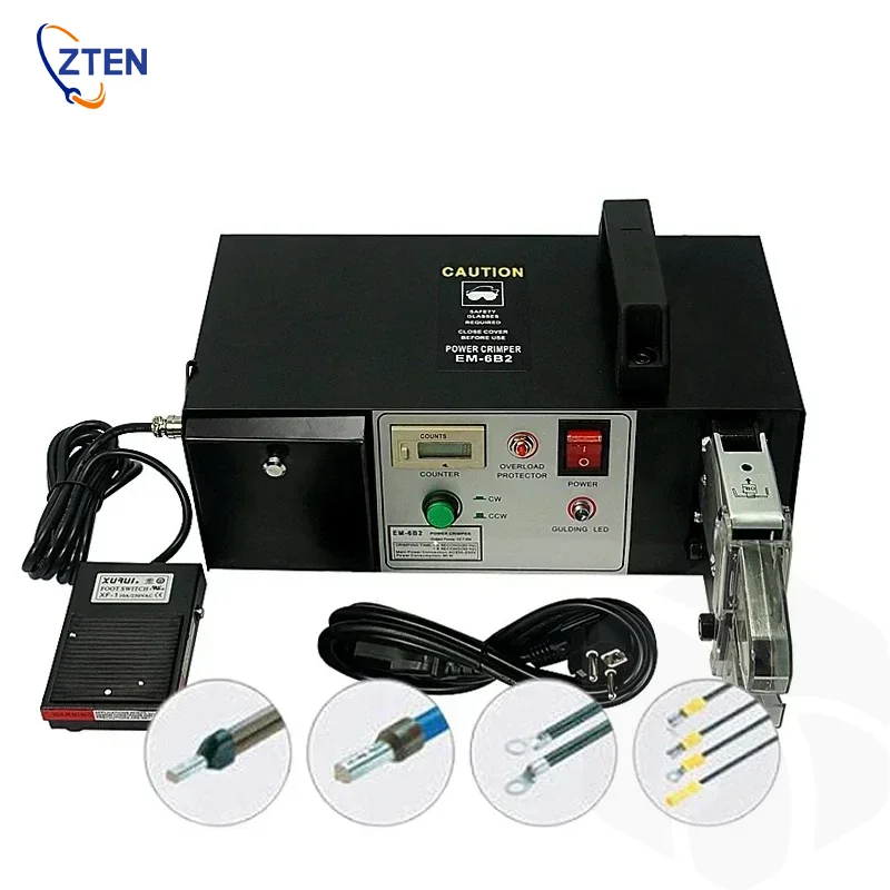 

EM6B2 Electric Terminal Crimping Machine Cold Crimping Terminal Machine EM-6B2 PRO Wire Stripping Cutting Function Crimper Tools