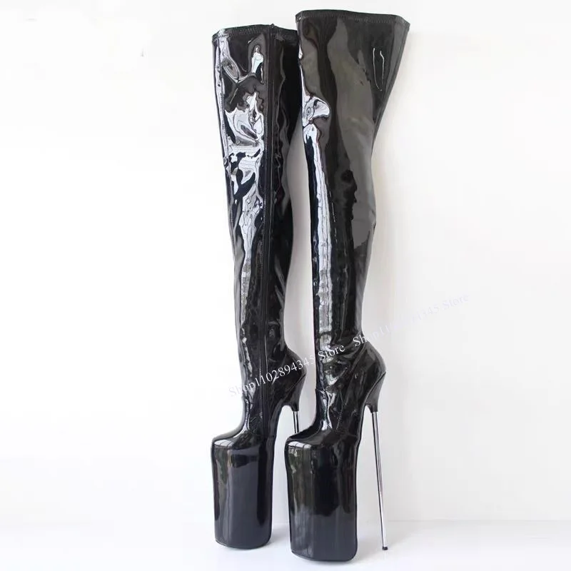 Red Over Knee High Platform Boots Pointed Toe Thin High Heel Fashionable Cool Sexy Western Winter Woman Shoes Zapatillas Mujer