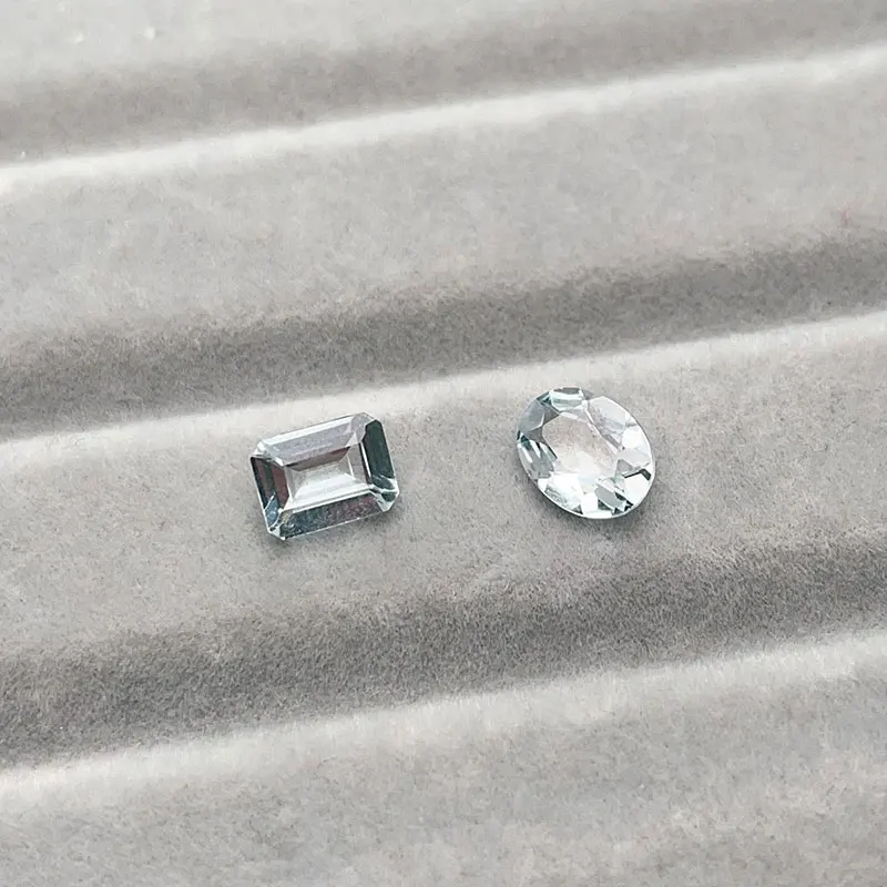 

Rectangle Cut 1.4ct 6mm*8mm and 7mm*9mm 1.5ct Oval Shape Natural Aquamarine Loose Gemstone