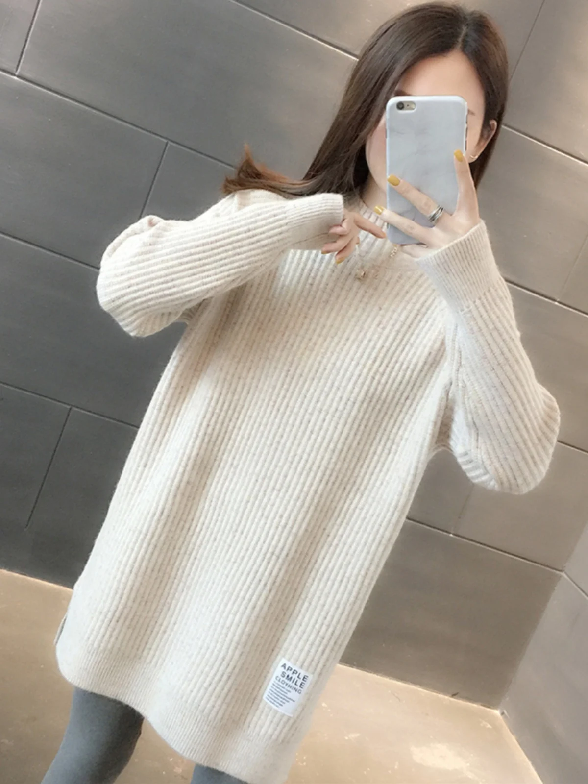 

Thiened Mid-Length Women's Sweater 2025 Autumn Winter Warm Fce Coat Boting irt Skirt Butt Covering Tagl Design