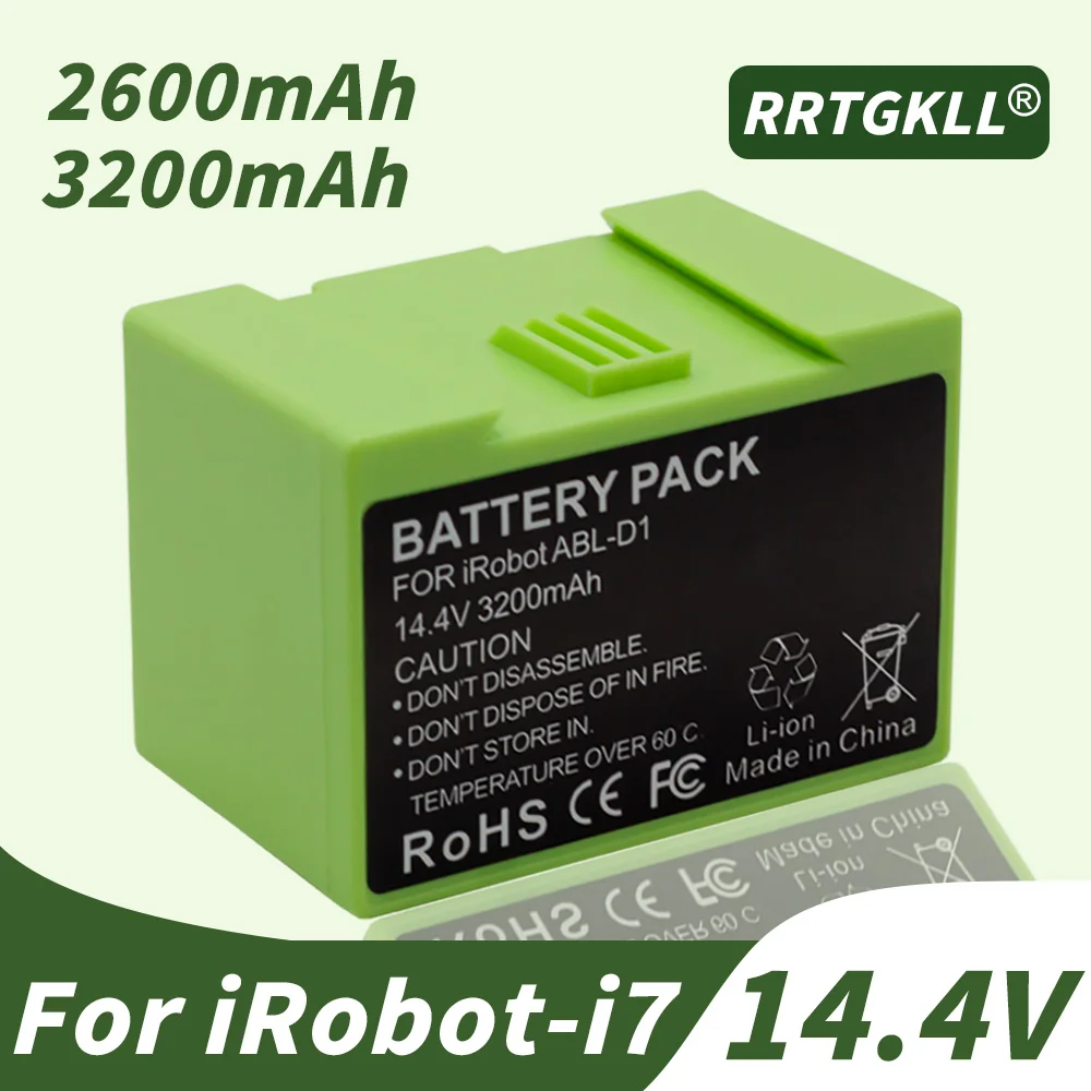 Irobot Roomba, 14.4v,2600mah,3200mah,eおよびiシリーズ,i7,e5, 7150, 7550, i3, 3150, i3,3550, i4の交換用バッテリー4150、i4 + 、4624864