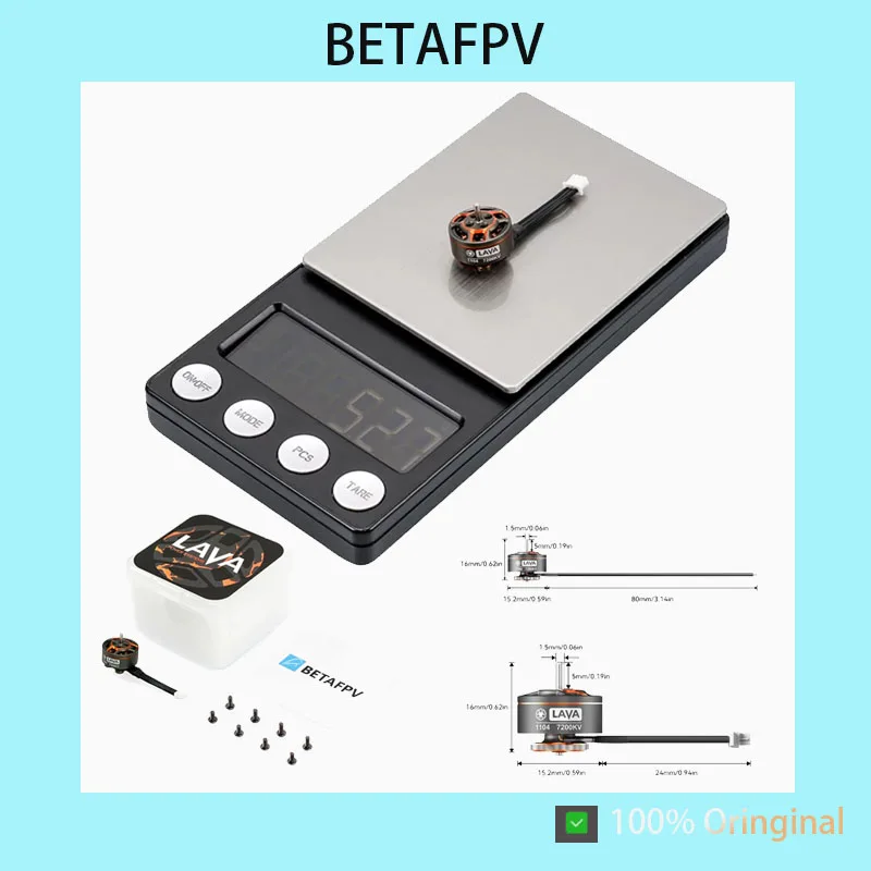 BETAFPV LAVA Series 1104 7200KV Brushless Motor 1.5mm Shaft 2218 3-Blade Propeller for Pavo20 Pro Brushless Bwhoop Quadcopter