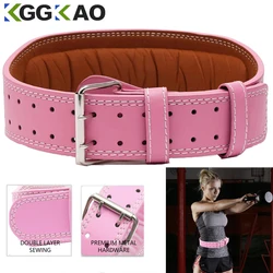 Leather Fitness Weight Lifting Belt for Women&Men with Padded Lumbar Support for Power Lifting Workout & Squats Exercise