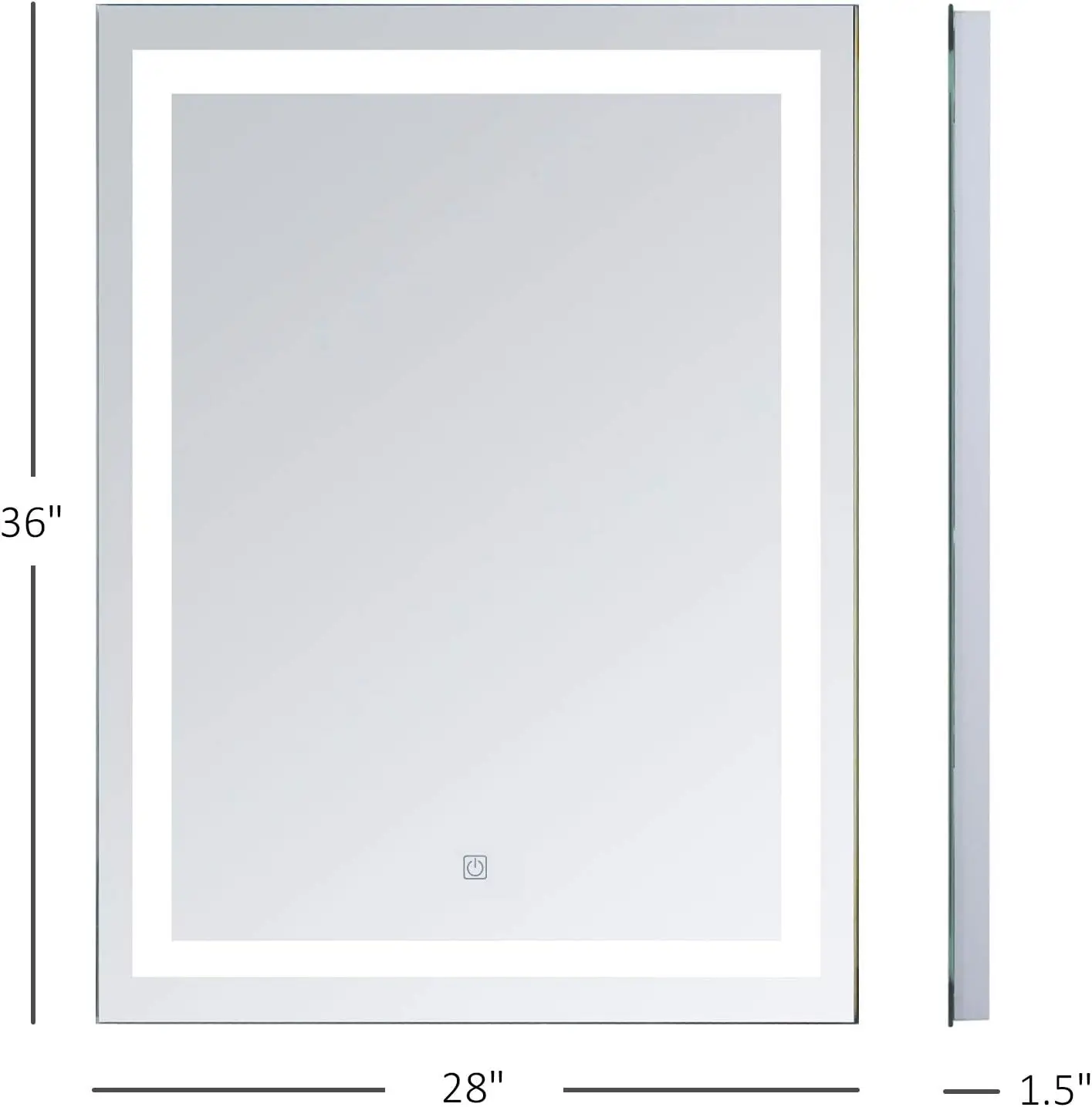 Led Bathroom Mirror Wall Mount Vanity Make Up Mirror With Dimmable Touch Switch Control And Defogger, Waterproof - 36"" X 28""