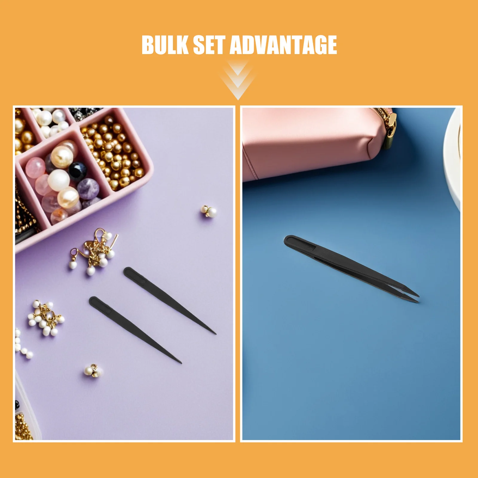 30 Pezzi Pinzette in Plastica per Bambini con Punta Dritta per Creazione di Gioielli, Sviluppo Motricità Fine, Gioco Sensoriale ed Esplorazione Scientifica