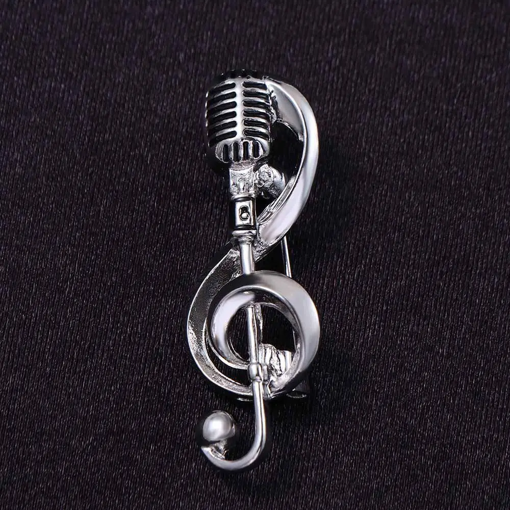 Broche de Revers Mignonne en Émail, Accessoires de Bijoux, ixInterdisant le Chanteur, Note de Musique, Microphone
