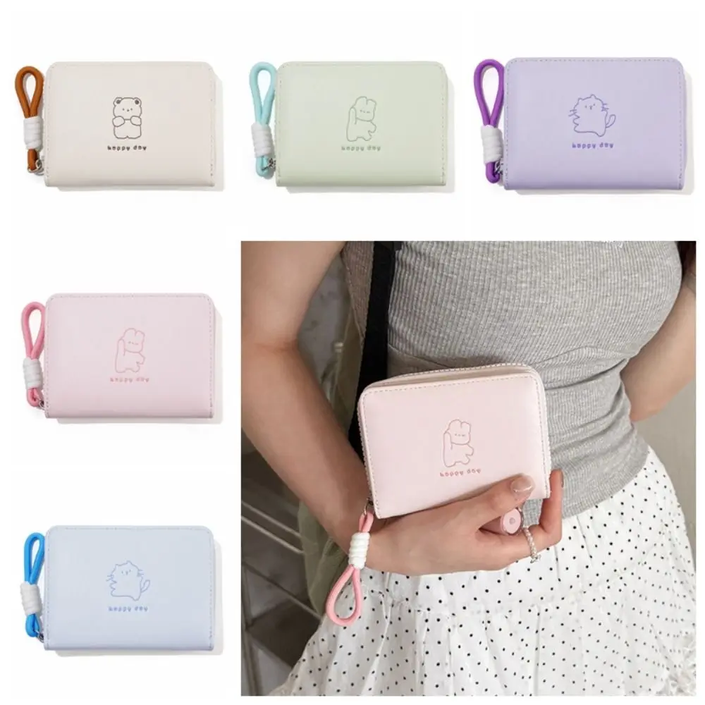 

Ins Kawaii Women Wallet Cartoon Bear Rabbit Cat Student Fold Card Holder Short Pu Leather Coin Purse Girls