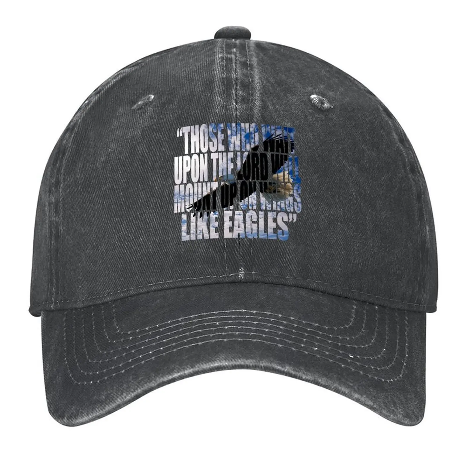

Isaiah 40:31 Those Who Wait Upon The Lord Will Mount Up On Wings Like Eagles Baseball Cap tactical cap black Women Caps Men's
