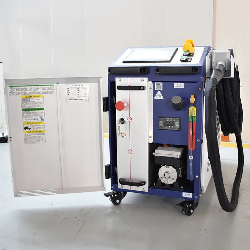 Preço baixo Máquina de limpeza a laser de pulso portátil, 300w 500w, pintura, remoção de ferrugem para metal, madeira, remoção de camada de oxidação