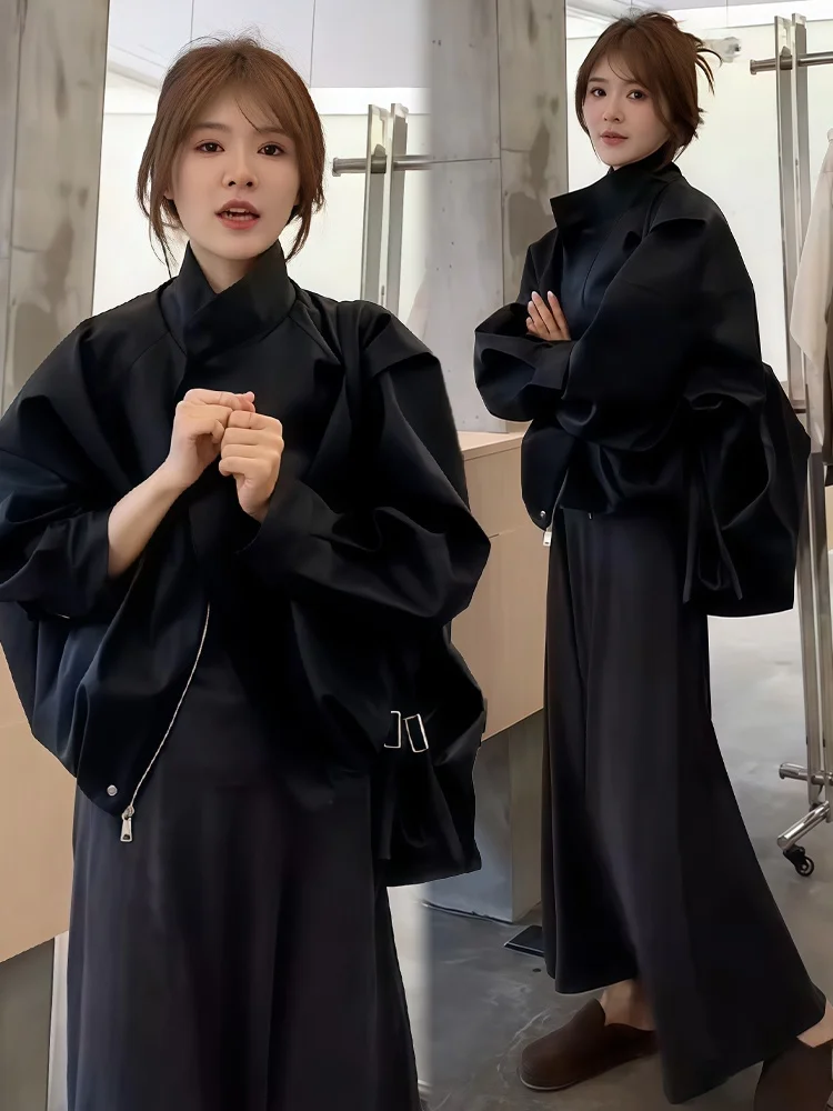 Trendy Commuter Leather Jaet Dames Faion Vroege herfst Nieuwe Sle ular Koreaanse versie Veelzijdige Jaet Top