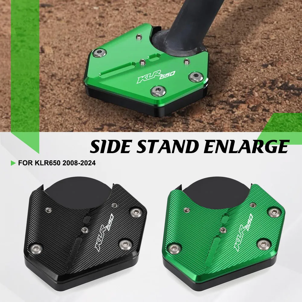 

For Kawasaki KLR 650 2025 Motorcycle Kickstand Foot Side Stand Extension Pad Support Plate KLR650 2008-2024 2023 2022 201