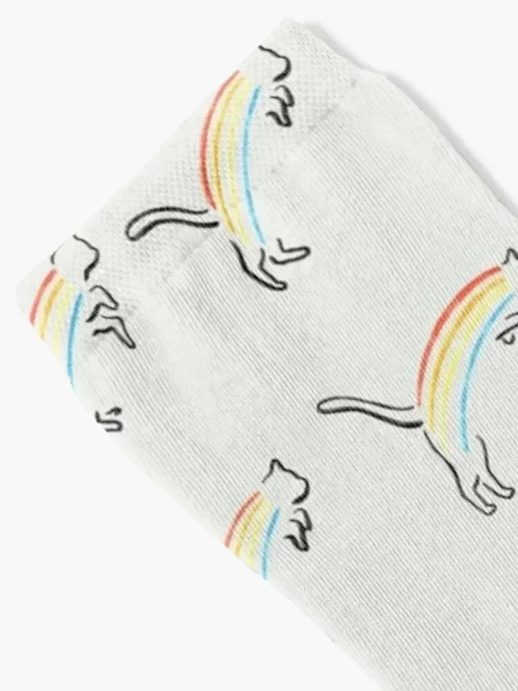 Rainbow Cat Socks Running winter thermal loose Thermal man winter Boy Child Socks Women's