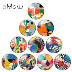 Color Geometric Flower Graphics Art Patterns 12mm/14mm/18mm/20mm/25mm Round photo demo glass cabochon flat back Making findings